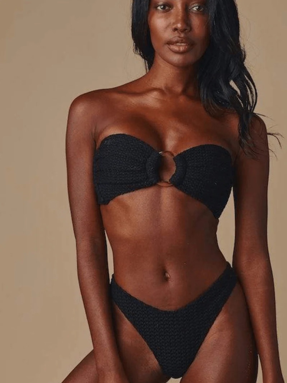 NWT MONTCE Black Crochet Lulu (Zig-Zag Stitch) Bikini Bottom SIZE XL Z129 - Picture 4 of 8